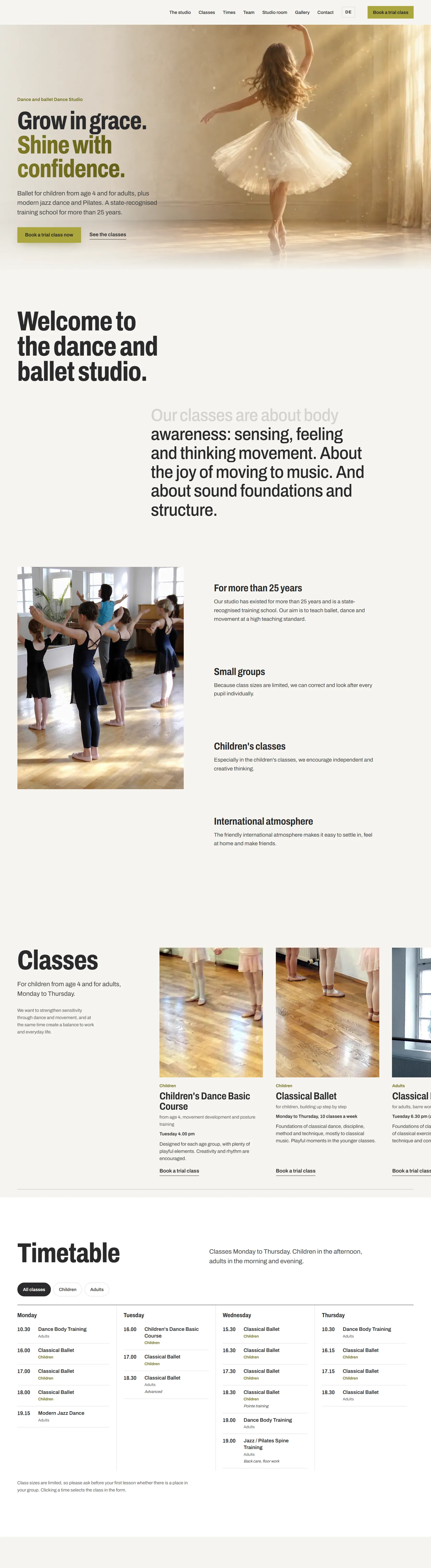 Design concept for a dance and ballet studio